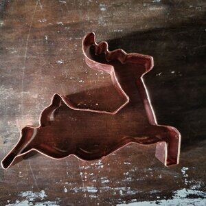 Large Copper Reindeer Cookie Cutter, Christmas Cookies, Christmas Decor